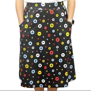 Svaha A Line Midi Skirt Organic Cotton Small Black Plus Minus Math Teacher STEAM